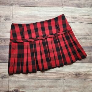 Tracy Evans Red and Black Plaid Mini Skirt